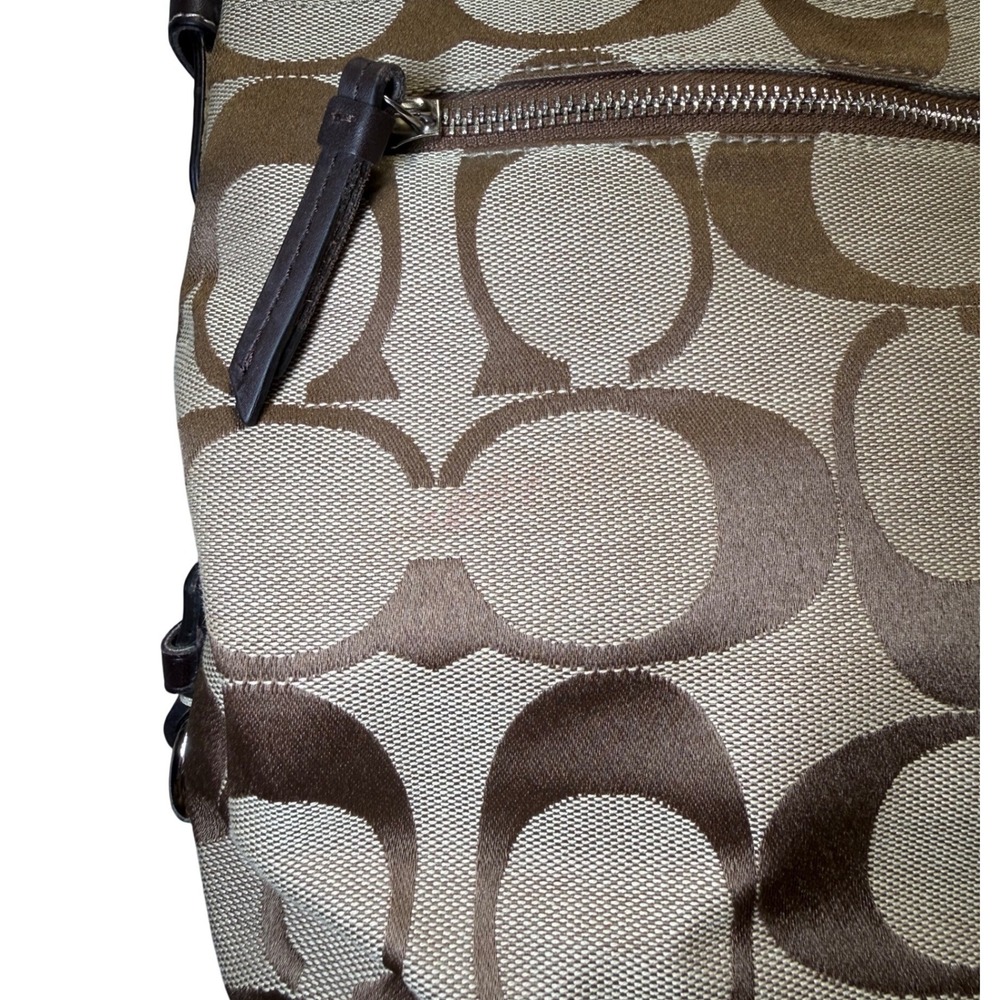 Coach 24CM Signature‎ Duffle Khaki Mahogany Leather Shoulder Bag F15067 NWT READ - Picture 11 of 16